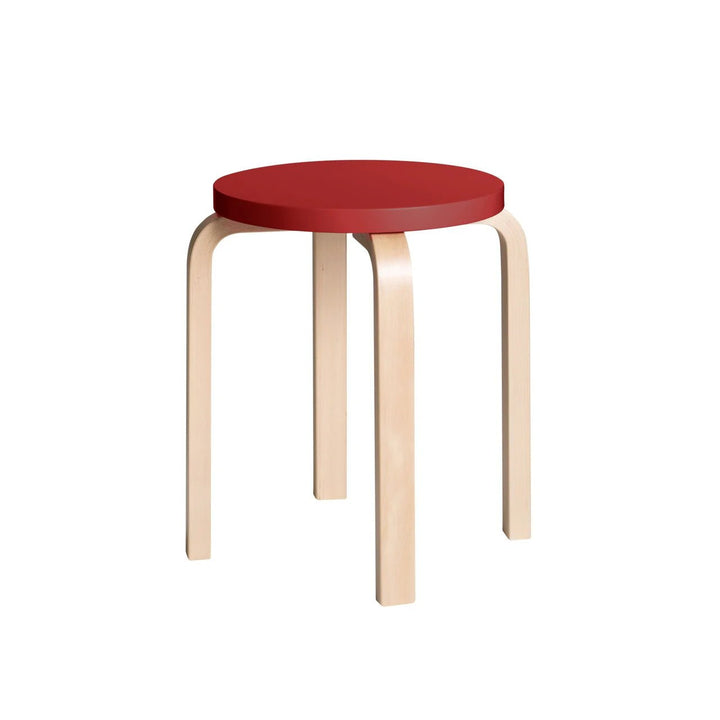 Alvar Aalto Stool E60 - Artek Stools + Benches + Ottomans - Red Lacquered - HORNE