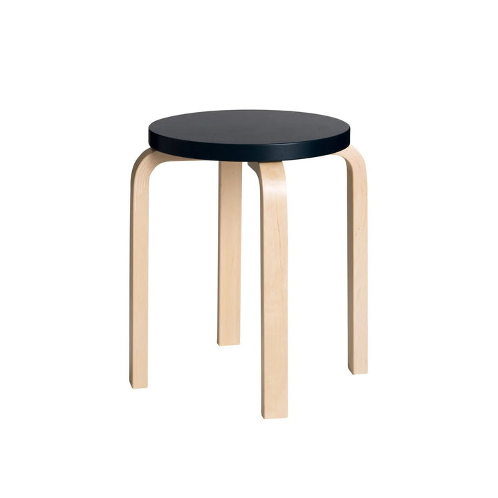 Alvar Aalto Stool E60 - Artek Stools + Benches + Ottomans - Black Lacquered - HORNE