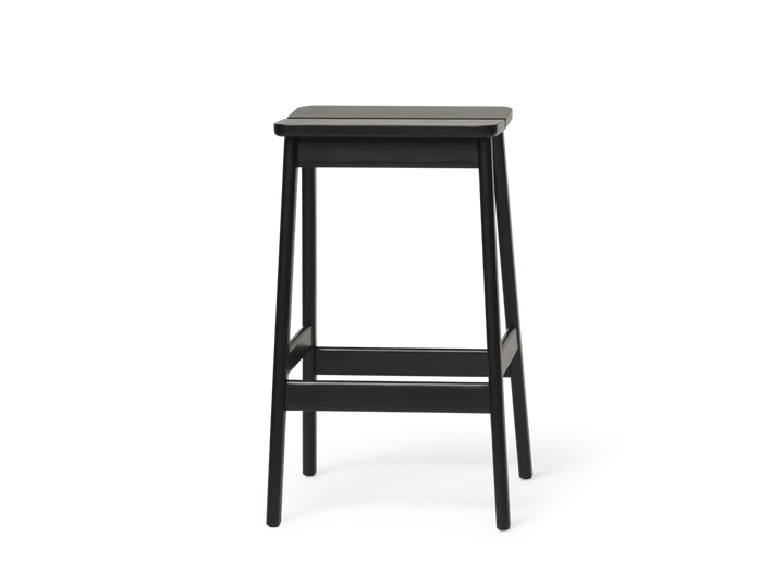 Angle Bar Stool - Form & Refine Stools + Benches + Ottomans - 45 - Black - stained Beech - HORNE