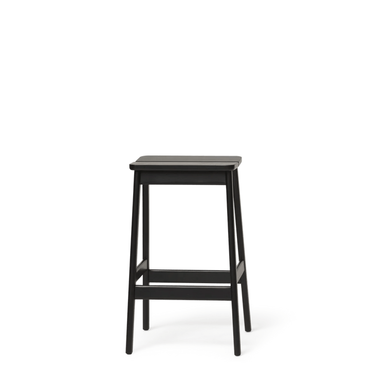 Angle Bar Stool - Form & Refine Stools + Benches + Ottomans - 65 - Black - stained Beech - HORNE