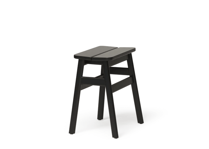 Angle Bar Stool - Form & Refine Stools + Benches + Ottomans - 45 - Black - stained Beech - HORNE