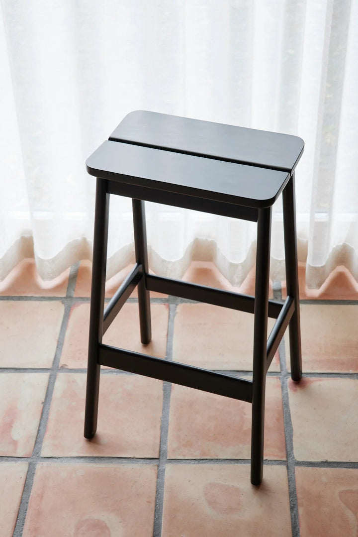 Angle Bar Stool - Form & Refine Stools + Benches + Ottomans - 45 - Black - stained Beech - HORNE