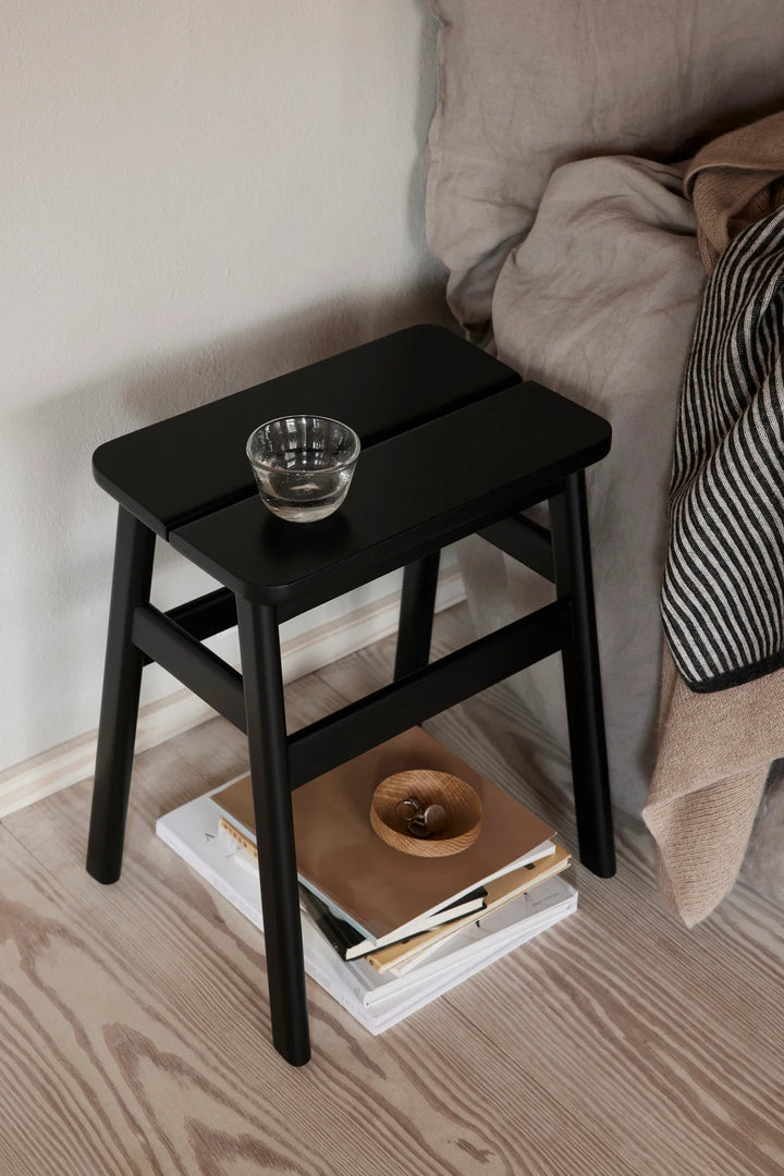 Angle Bar Stool - Form & Refine Stools + Benches + Ottomans - 45 - Black - stained Beech - HORNE