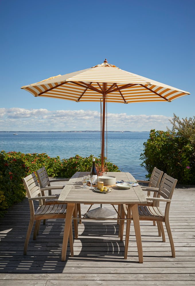 Atlantis Umbrella Ø330 - Round Striped - Skagerak by Fritz Hansen - Outdoor Accessories - Dark Blue Stripes - HORNE