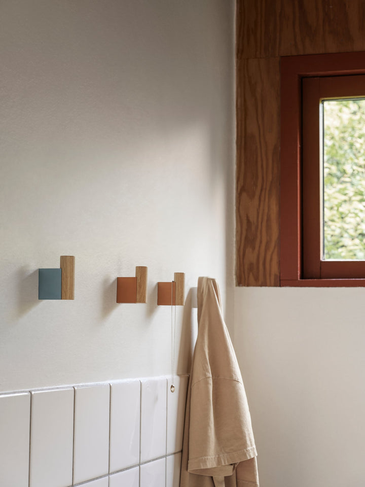 Attach Coat Hook - Set of 2 - Muuto Hangers & Hooks - Oak/Pale Blue - HORNE