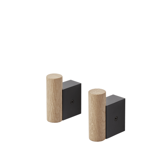 Attach Coat Hook - Set of 2 - Muuto Hangers & Hooks - Oak/Black - HORNE