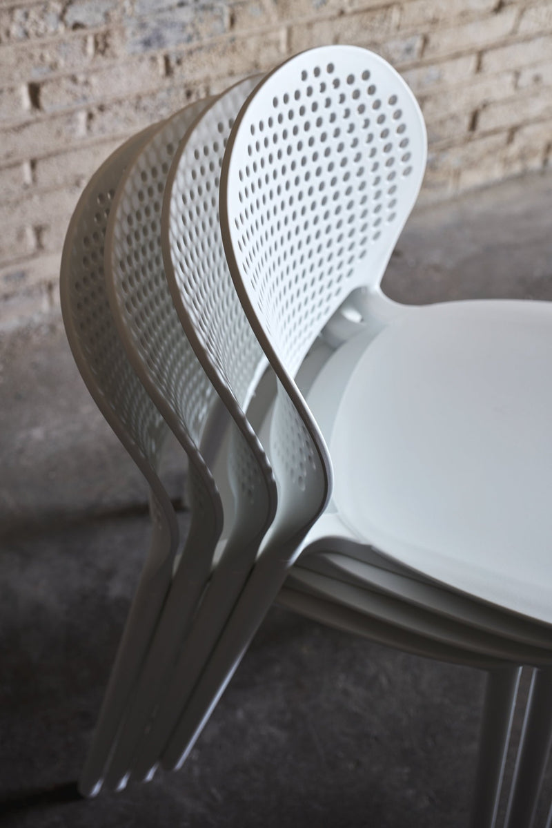 Bailey Outdoor Stacking Chair - Set of 4 - Urbia Chairs - Black Grey - HORNE