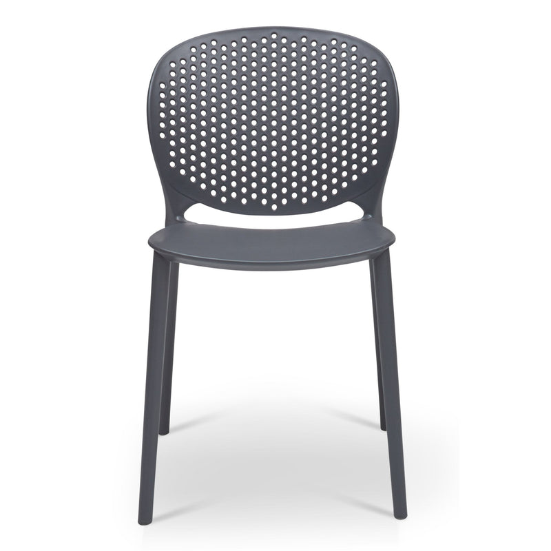 Bailey Outdoor Stacking Chair - Set of 4 - Urbia Chairs - Black Grey - HORNE