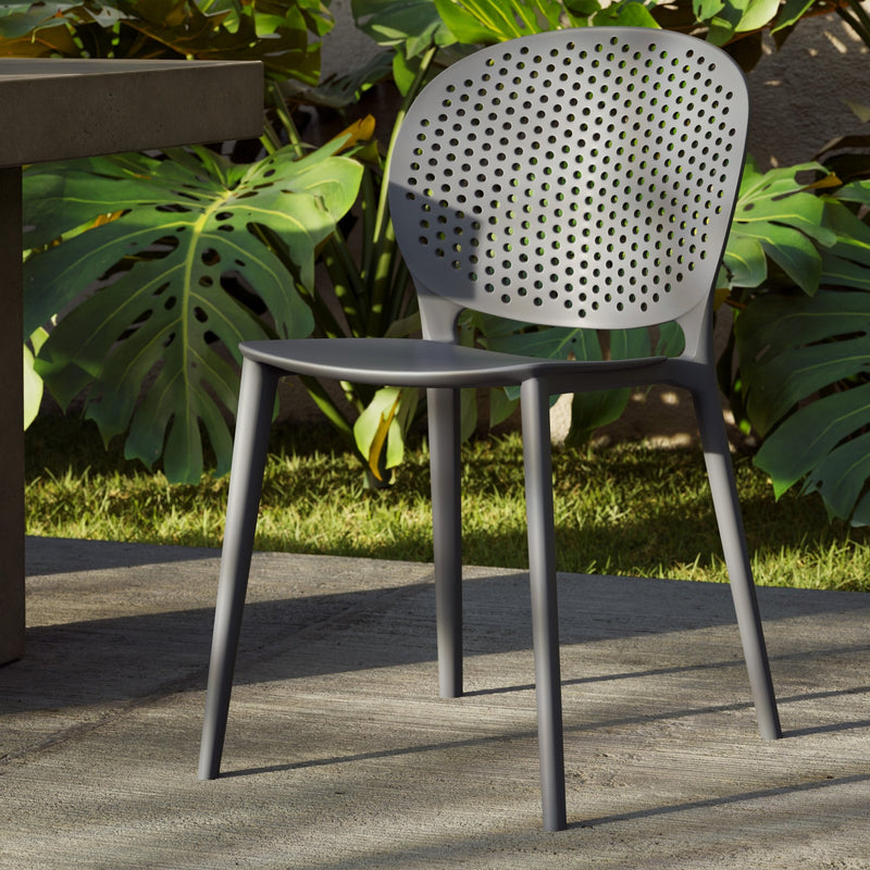 Bailey Outdoor Stacking Chair - Set of 4 - Urbia Chairs - Black Grey - HORNE
