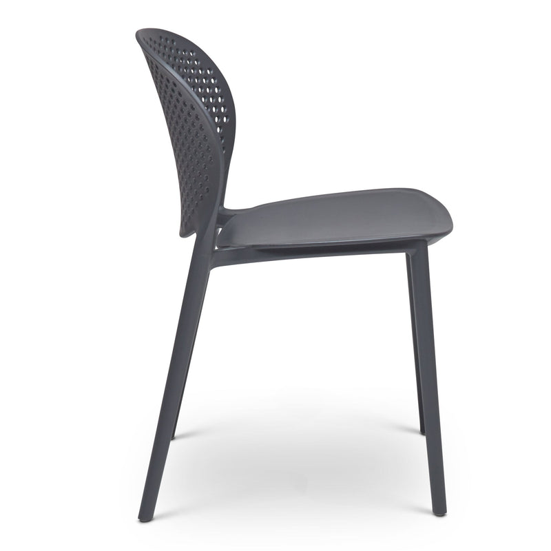 Bailey Outdoor Stacking Chair - Set of 4 - Urbia Chairs - Black Grey - HORNE