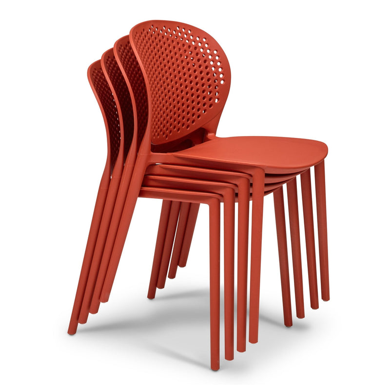 Bailey Outdoor Stacking Chair - Set of 4 - Urbia Chairs - Black Grey - HORNE