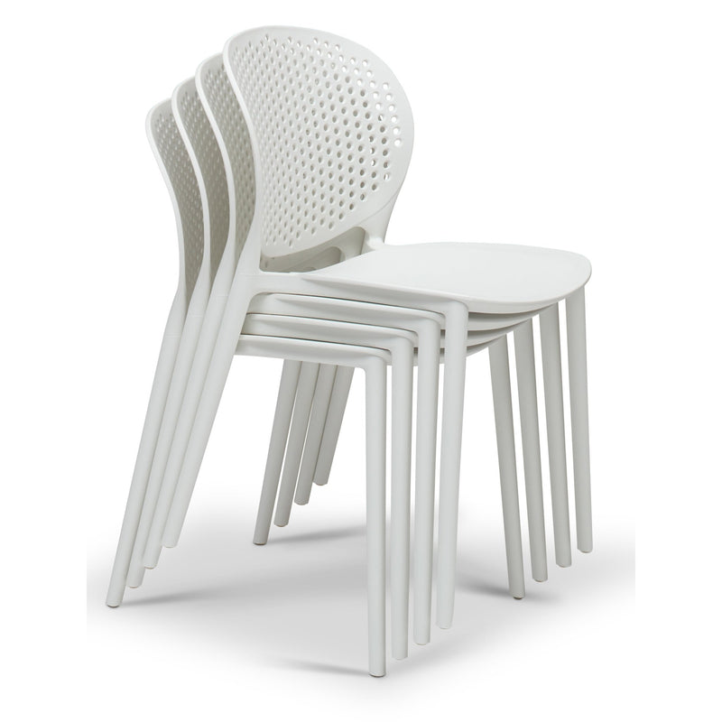 Bailey Outdoor Stacking Chair - Set of 4 - Urbia Chairs - Black Grey - HORNE