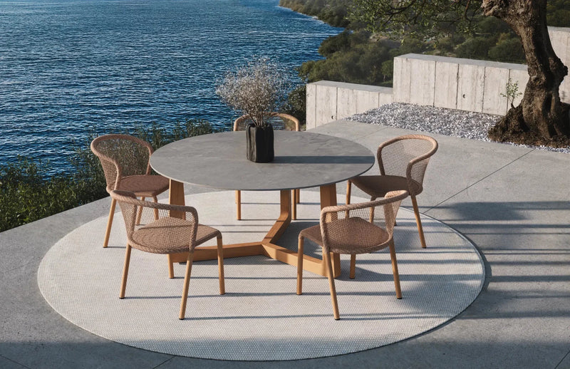 Barletta Arm Chair - BETACO Chairs - Wicker / Teak - HORNE