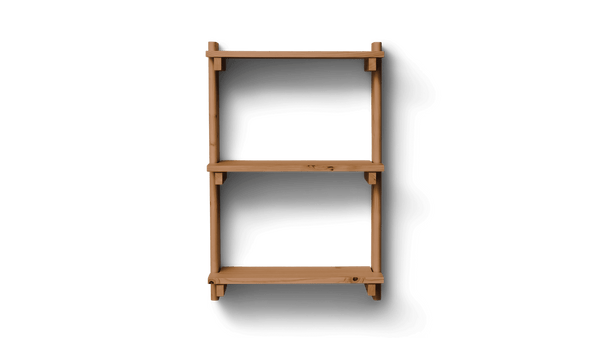 Beam Office Shelf 3 - Deep Brown Pine - Form + Refine Shelving - Deep Brown Matt Lacquer - HORNE