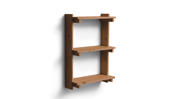 Beam Office Shelf 3 - Deep Brown Pine - Form + Refine Shelving - Deep Brown Matt Lacquer - HORNE