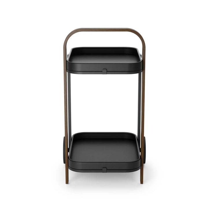 Bellwood Bar & Storage Cart - Umbra Trolleys + Carts - Black-Walnut - HORNE