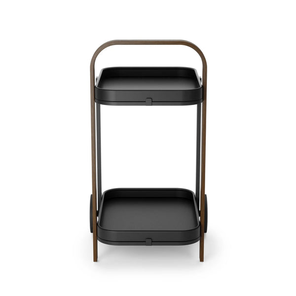 Bellwood Bar & Storage Cart - Umbra Trolleys + Carts - Black-Walnut - HORNE