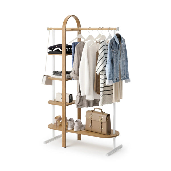 Bellwood Garment Rack - Form & Refine Coat + Key Racks - White-Natural - HORNE