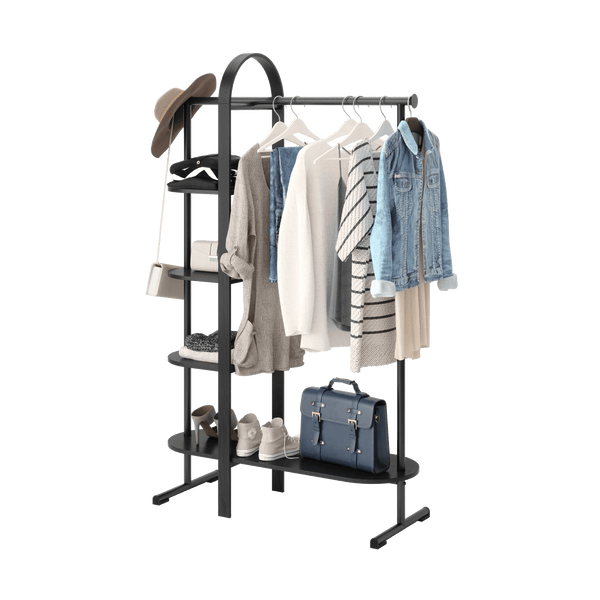 Bellwood Garment Rack - Form & Refine Coat + Key Racks - Black - HORNE