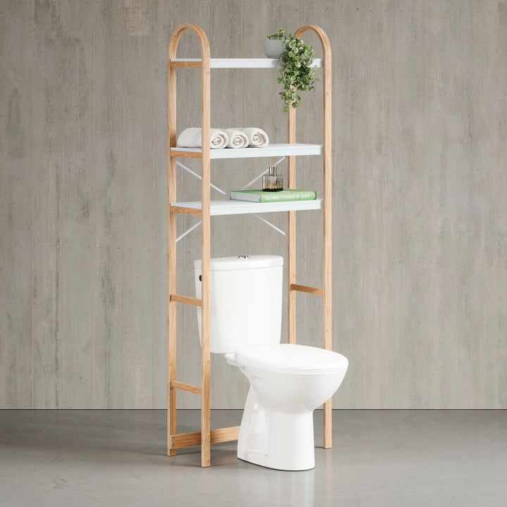 Bellwood Over the Toilet Shelf - Form & Refine Coat + Key Racks - White-Natural - HORNE