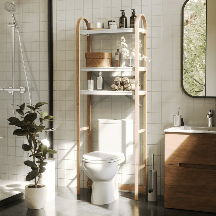 Bellwood Over the Toilet Shelf - Form & Refine Coat + Key Racks - White-Natural - HORNE