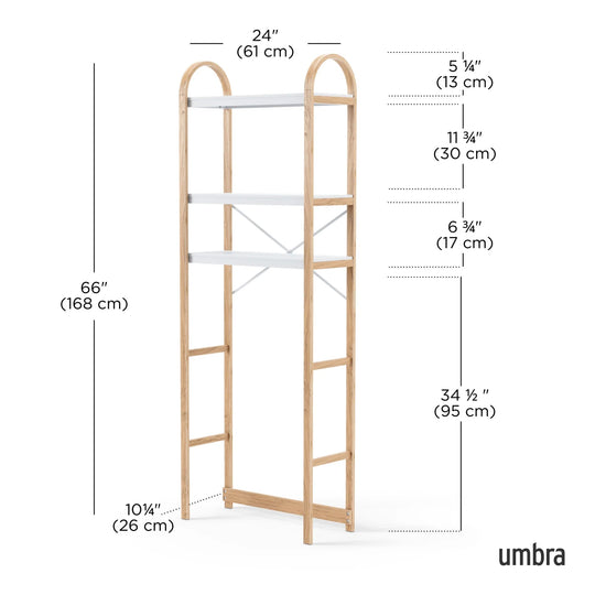 Bellwood Over the Toilet Shelf - Form & Refine Coat + Key Racks - White-Natural - HORNE