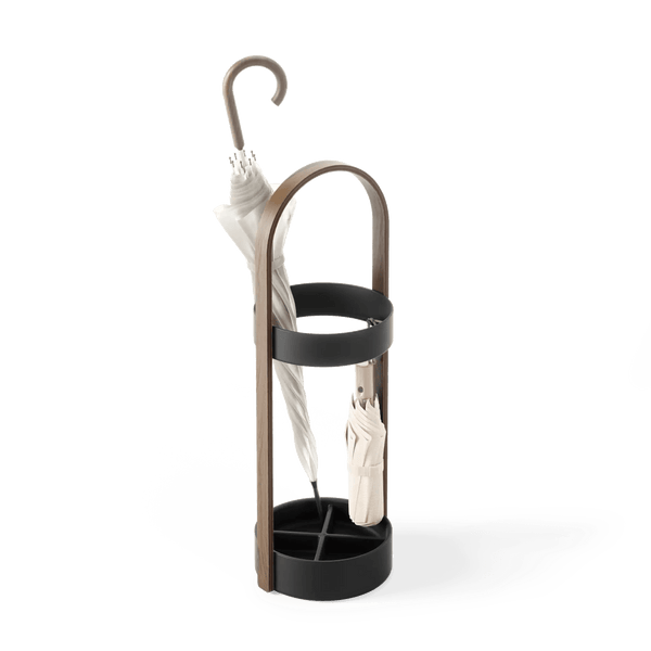 Bellwood Umbrella Stand - Umbra Storage + Organization - Black-Walnut - HORNE