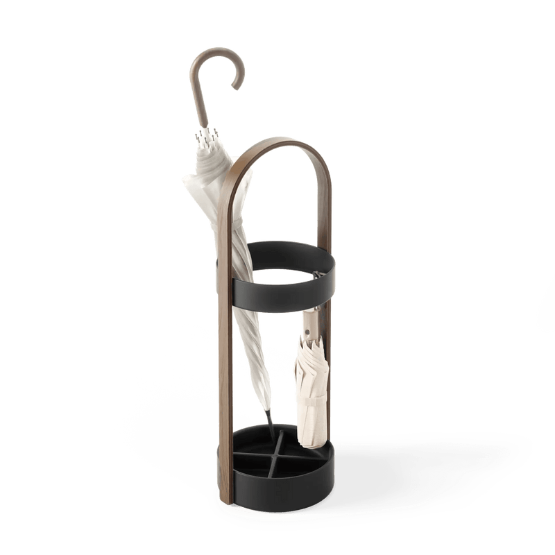 Bellwood Umbrella Stand - Umbra Storage + Organization - Black-Walnut - HORNE