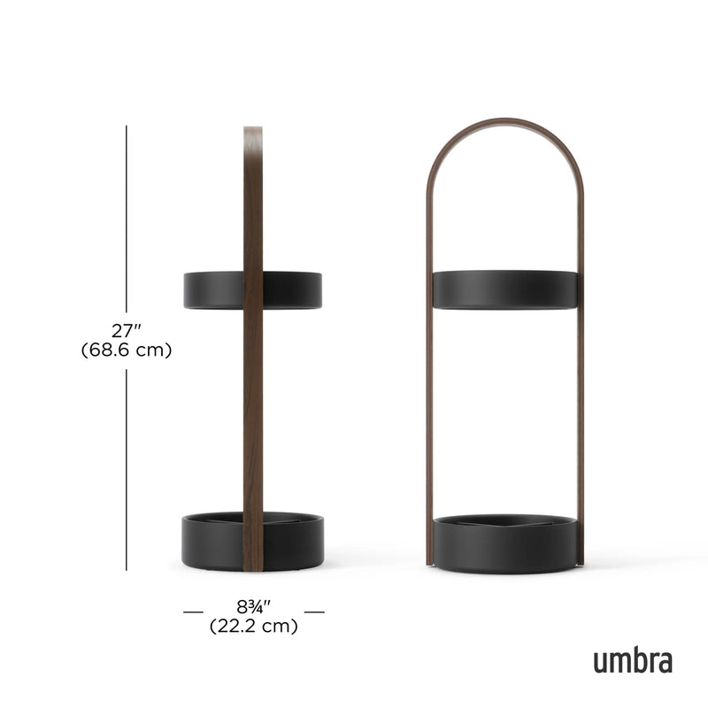 Bellwood Umbrella Stand - Umbra Storage + Organization - Black-Walnut - HORNE