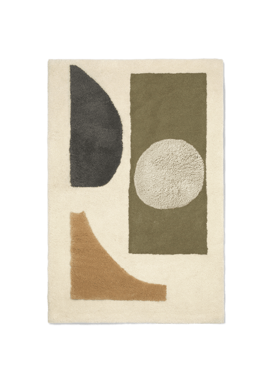 Bloco Tufted Rug - Ferm Living - Rugs - Small - Green/Off - White - HORNE