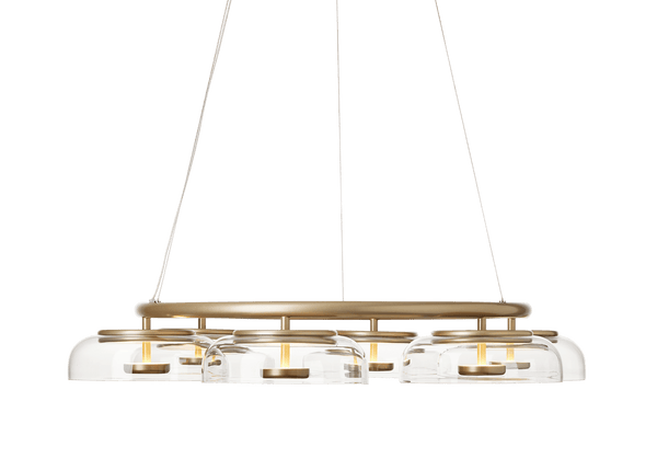 Blossi 6 Chandelier - Nuura Chandeliers - Nordic Gold / Clear - HORNE