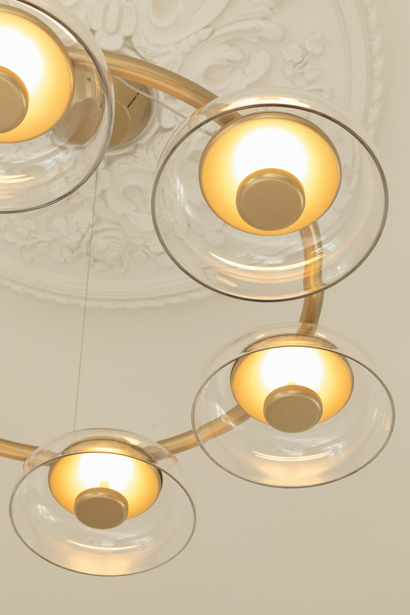 Blossi 6 Chandelier - Nuura Chandeliers - Nordic Gold / Clear - HORNE