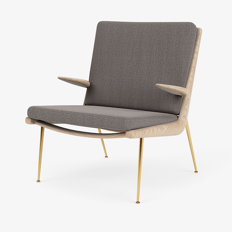 Boomerang Lounge Chair w/ Armrest - Oiled Oak w/ Brass - &Tradition Chairs - Hot Madison 988 - HORNE