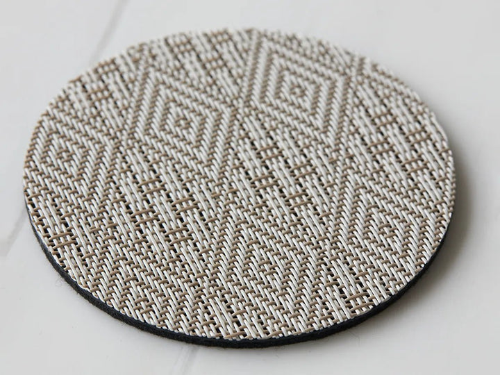 Boxwood Round Coasters - Set of 8 - Chilewich - Kitchen + Table Linens - Flax - HORNE