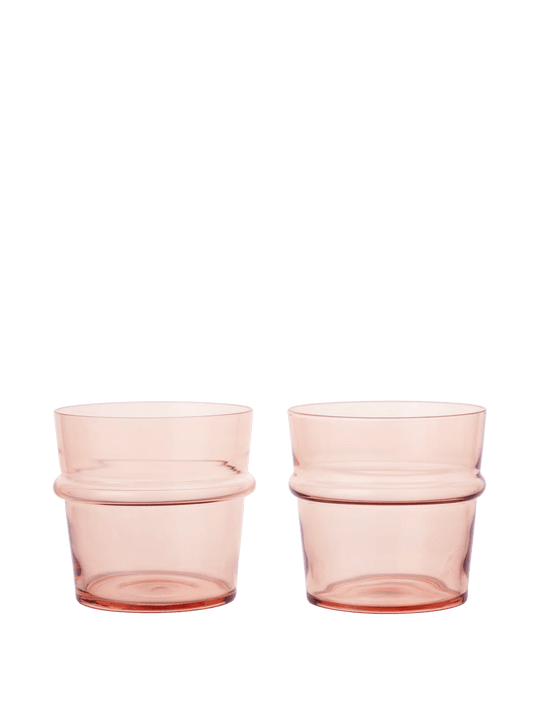Boya Low Glasses - Set of 2 - Ferm Living Glassware - Blush - HORNE