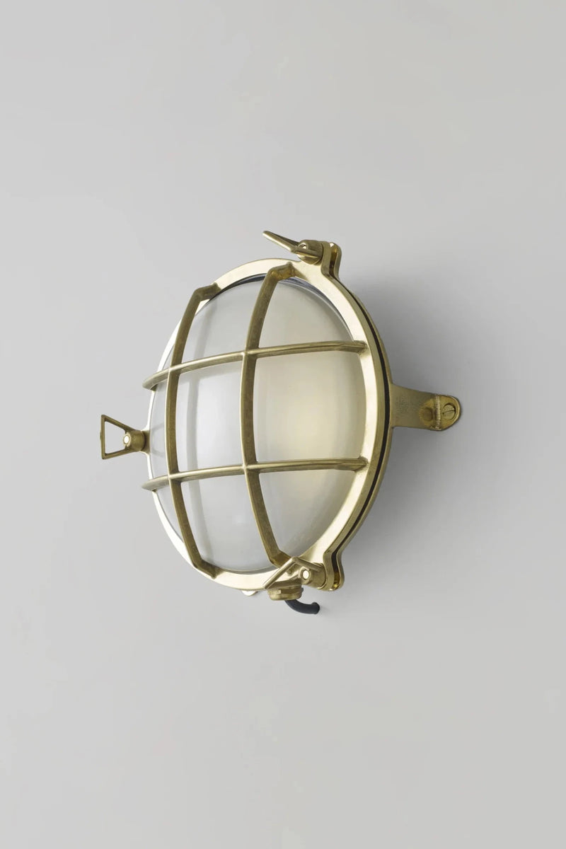 Brass Bulkhead 7029 - Davey Lighting Outdoor Lights - Polished Brass - Frosted - HORNE