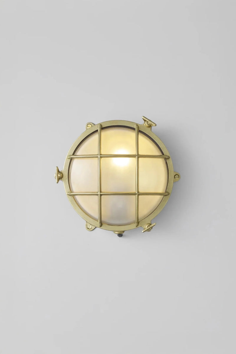 Brass Bulkhead 7029 - Davey Lighting Outdoor Lights - Polished Brass - Frosted - HORNE