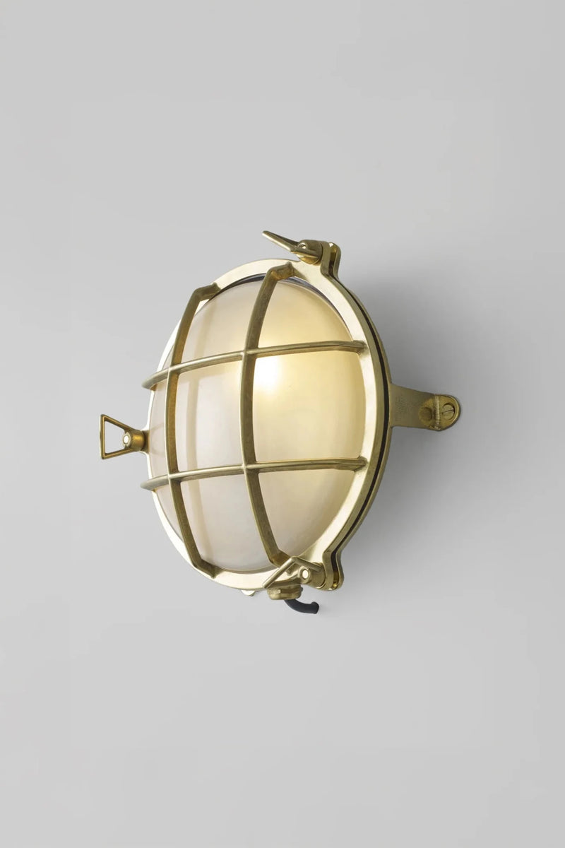 Brass Bulkhead 7029 - Davey Lighting Outdoor Lights - Polished Brass - Frosted - HORNE