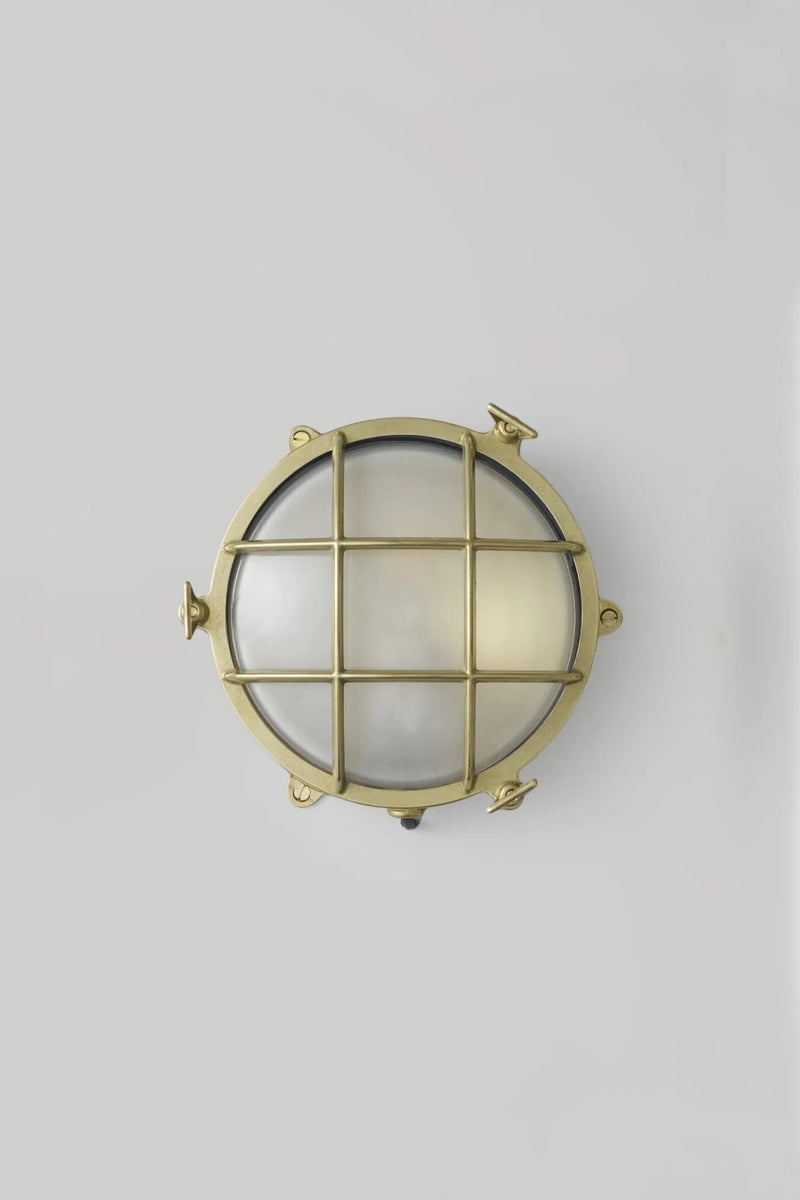 Brass Bulkhead 7029 - Davey Lighting Outdoor Lights - Polished Brass - Frosted - HORNE