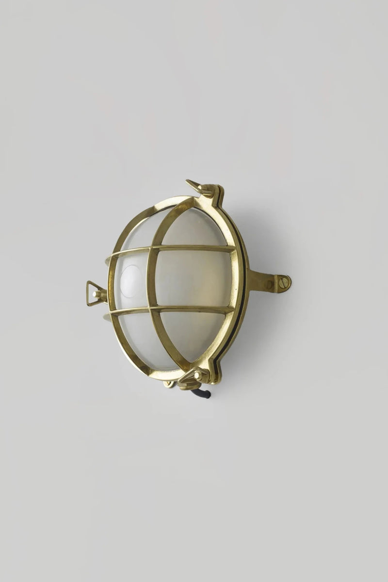 Brass Bulkhead 7030 - Davey Lighting Outdoor Lights - Polished Brass - Frosted - HORNE