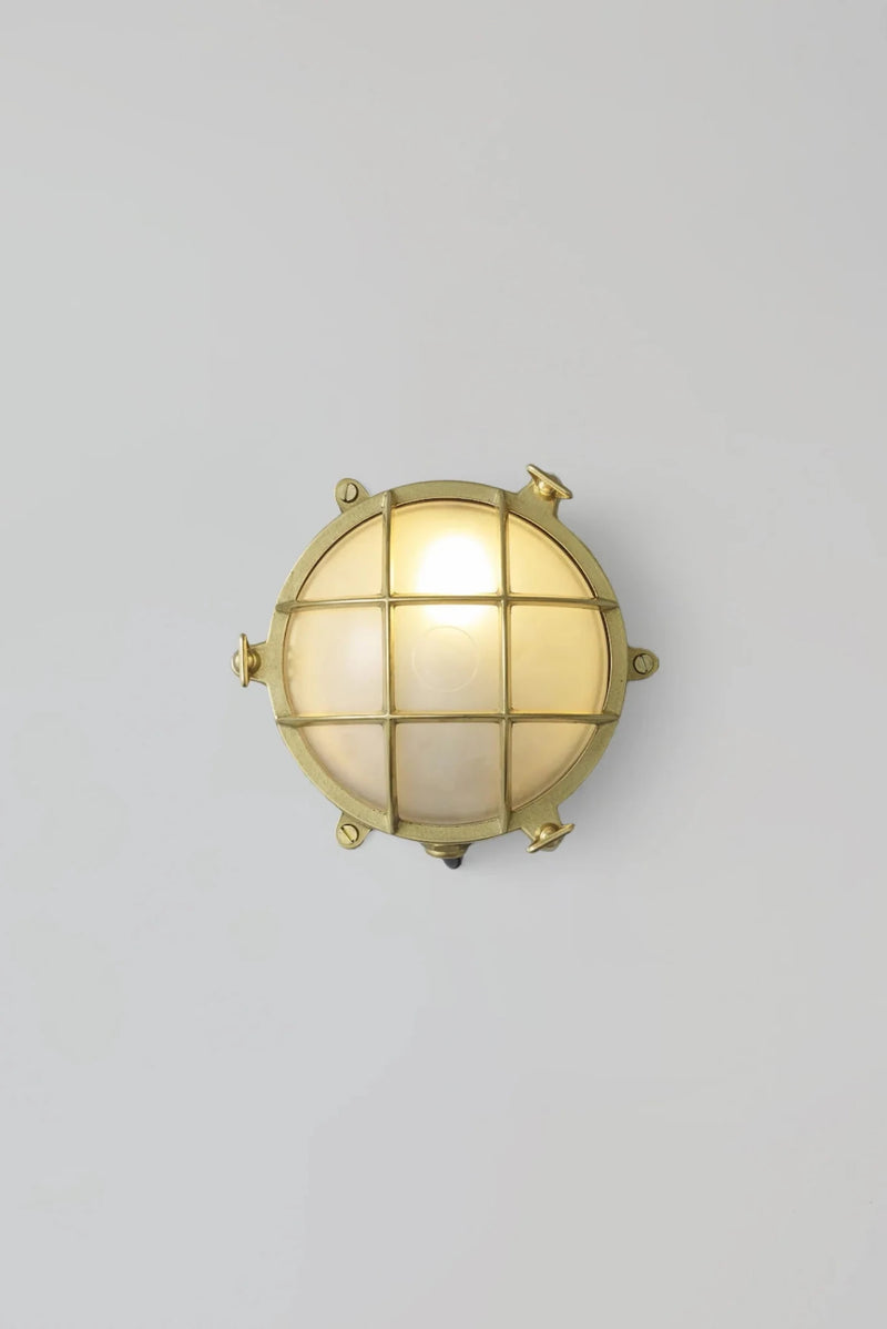 Brass Bulkhead 7030 - Davey Lighting Outdoor Lights - Polished Brass - Frosted - HORNE