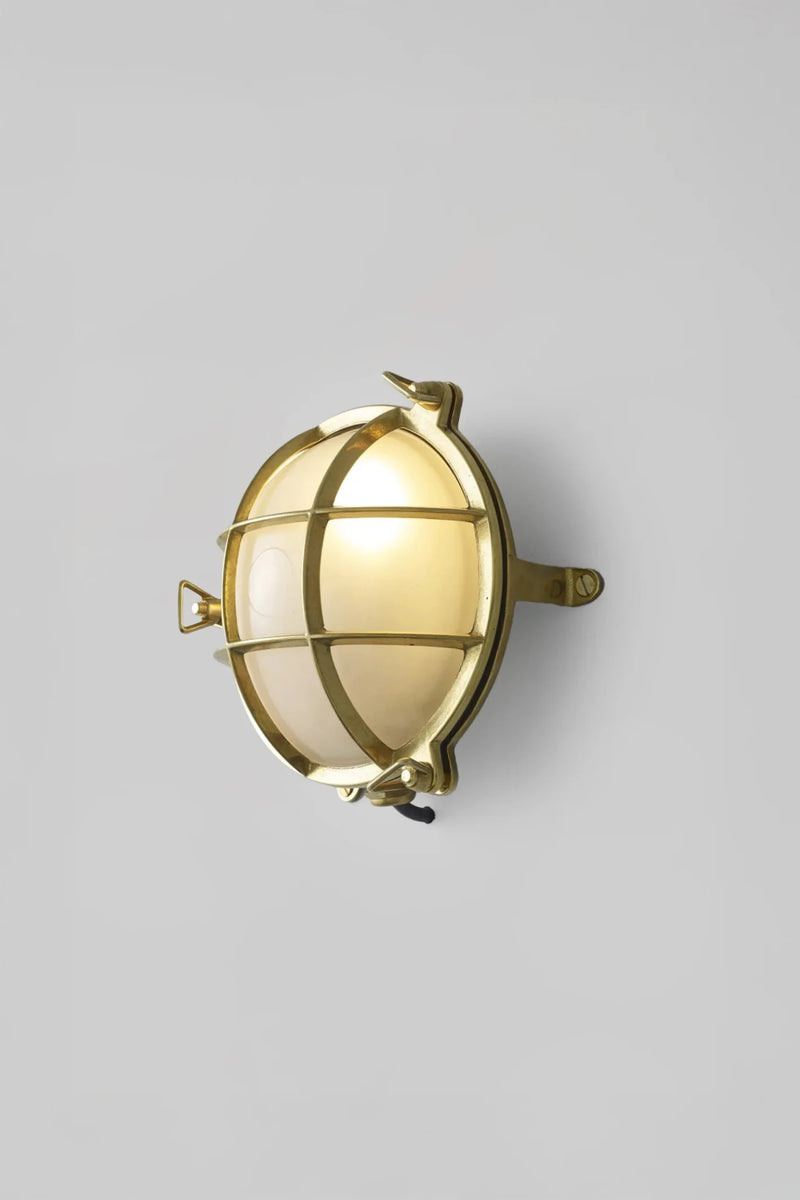 Brass Bulkhead 7030 - Davey Lighting Outdoor Lights - Polished Brass - Frosted - HORNE