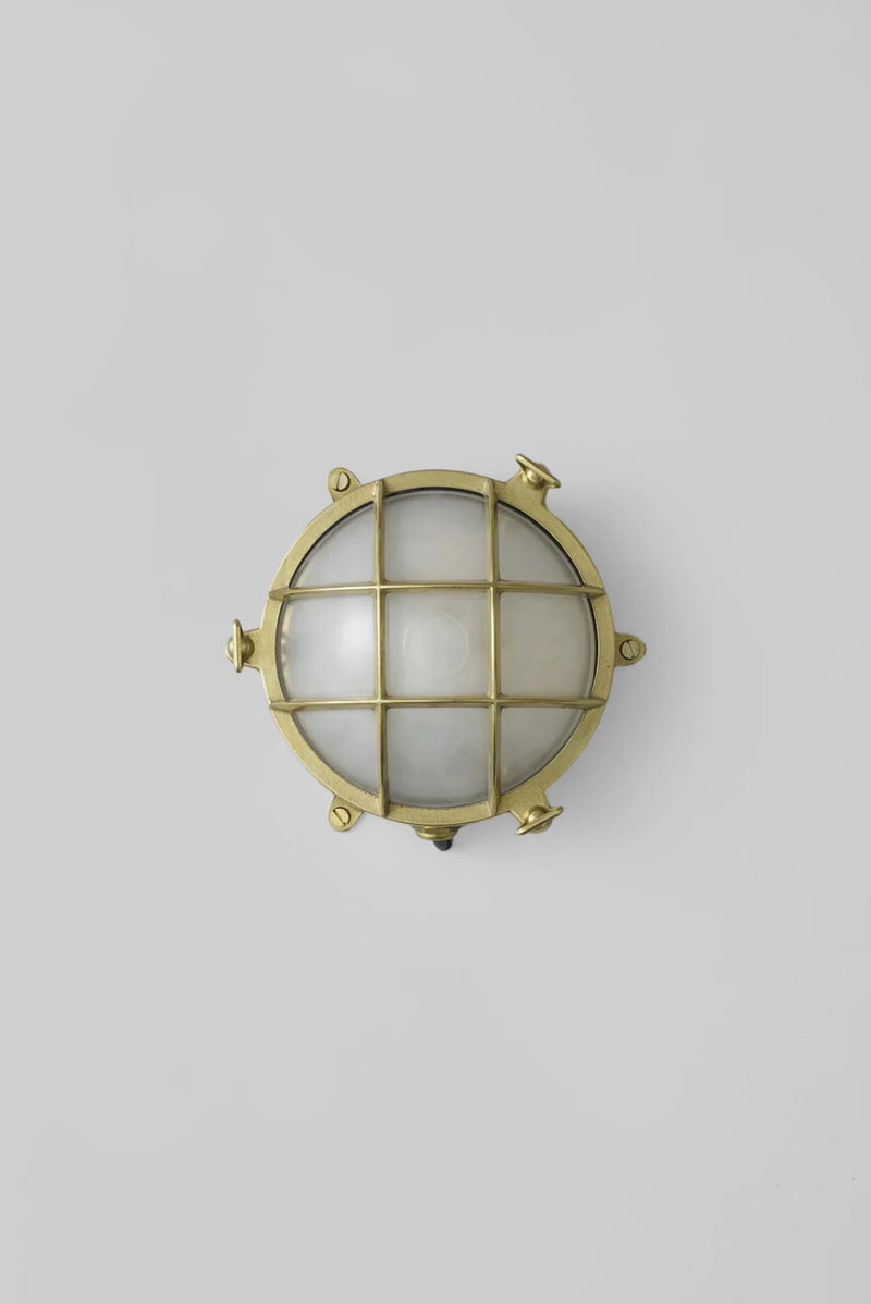 Brass Bulkhead 7030 - Davey Lighting Outdoor Lights - Polished Brass - Frosted - HORNE