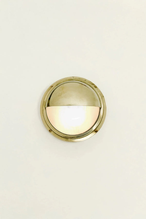 Brass Bulkhead with Eyelid Shield 7225 - Davey Lighting Outdoor Lights - Polished Brass - HORNE