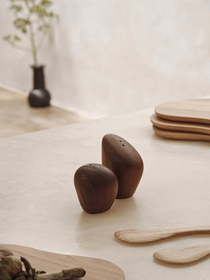 Cairn Salt and Pepper Shakers - Set of 2 - Ferm Living - Kitchen Tools - Oak - HORNE