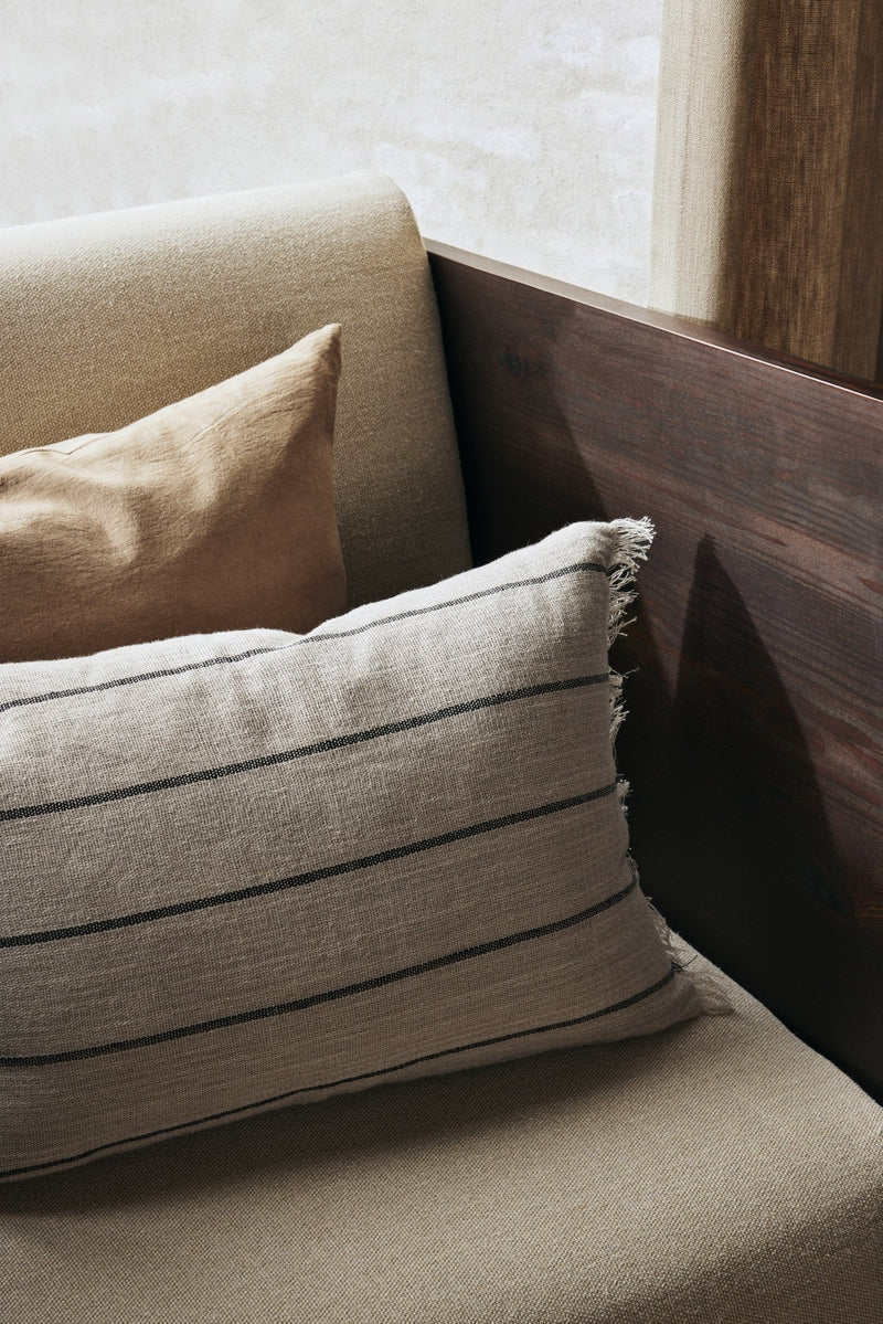 Calm Cushion - Ferm Living - Bedding + Pillows - Camel/ Black - 19.7