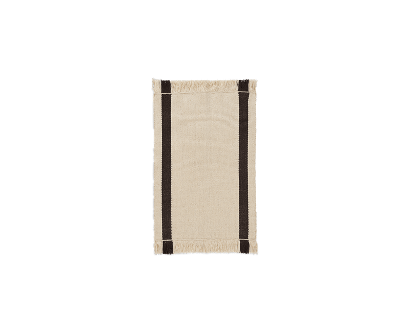 Calm Kelim Mat - Ferm Living Rugs - Dark Sand/Off - white - HORNE