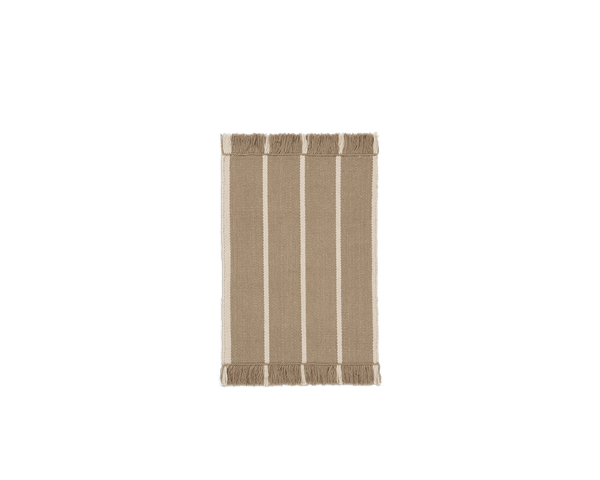 Calm Kelim Mat - Ferm Living Rugs - Dark Sand/Off - white - HORNE