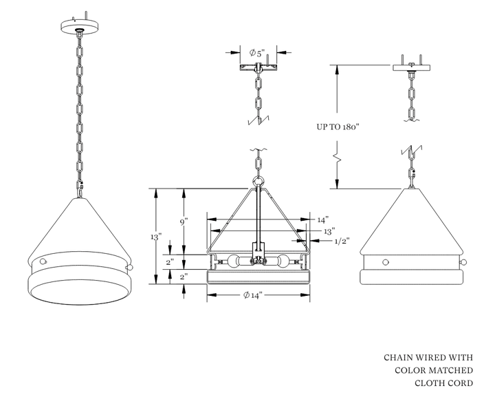 Cardinal Slab Pendant Large - Workstead - Ceiling Lights - Matte Black Enamel - 24" OAH - HORNE