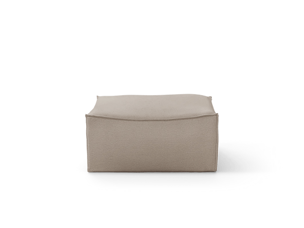 Catena Pouf Square - S500 - Ferm Living Stools + Benches + Ottomans - Cotton Linen - Natural - HORNE